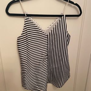 Black and white stripe cami blouse